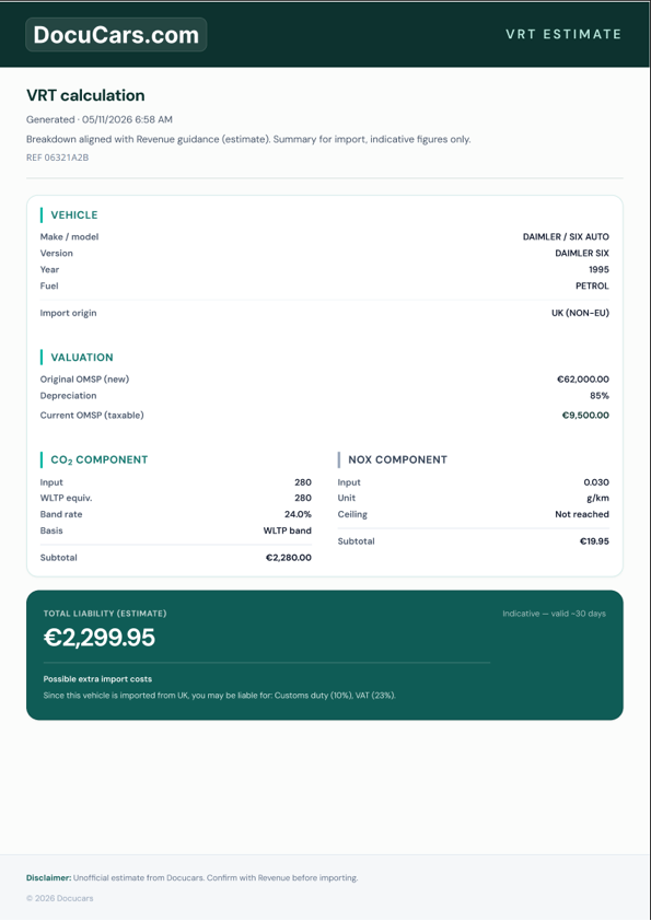 Exemple de calcul VRT